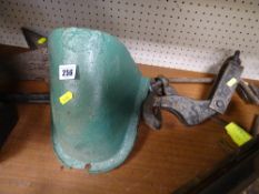 Vintage iron post holer with other vintage ironwork