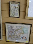 SAXTON & HOLE coloured and tinted map of Caernarfonshire with wide margin, 32 x 36 cms and a