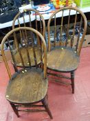 Set of three spindleback farmhouse chairs