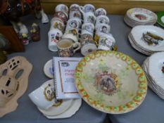 Collection of commemorative pottery and bone china mugs etc