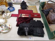 Mixed collection of Art Deco bags, purses and manicure sets