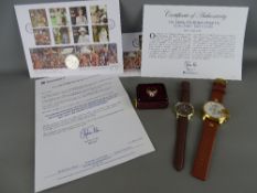 Westminster Collection commemorative coin first day cover, two gent's wristwatches and a yellow