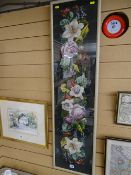 Large attractive floral still life tapestry, 112 x 28 cms