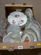 Box of mixed porcelain and glass