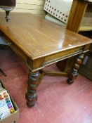 Continental heavy dining table on twist supports with two drawers either end, 94 cms wide, 164 cms