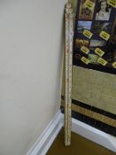 Vintage wooden and metal mounted surveyor's gauge