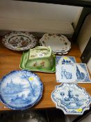 Staffs lidded cheese dish and a parcel of other miscellaneous china