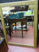 Large gilt framed bevelled wall mirror, 115 x 90 cms approx