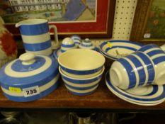 Quantity of T G Green and other blue banded tableware