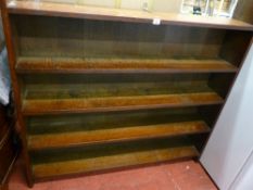 Oak five shelf bookcase