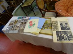 G V SHERIFF framed watercolour - arched bridge, scrap book on Frankie Vaughan, two watercolours on