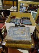 Good box of vintage books, an English and a Welsh family Bible and a Victorian book on Livingstone