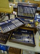 Oak cased table canteen of cutlery by Goldsmiths & Silversmiths Company Ltd, incomplete with