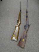 Ornamental musket and a vintage Webley Ranger air rifle