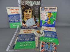 Collection of various football programmes for international games and world championships, 1950s/