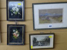 LYNAS GREY watercolour - North Wales estuary/coastal scene, Conwy, monogrammed, 11 x 19 cms, a