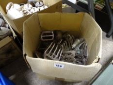 Box of hotel EP toast racks and cruet sets etc