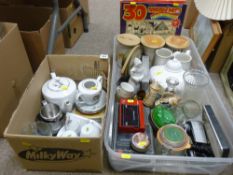 Box and crate of mixed porcelain and mixed household items