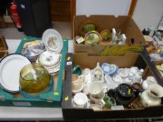 Three boxes of mixed ornamental and other porcelain