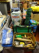 Parcel of gardening equipment including hose, fence sprayer, overalls, garden kneeler, Frostguard