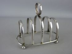 Hallmarked silver four section toast rack
