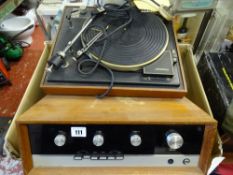 Vintage J E Sugden Class A stereo amplifier and a Connoisseur turntable E/T