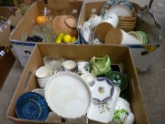 Three boxes containing a large parcel of mixed porcelain including Portmeirion etc