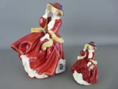 Two Royal Doulton figurines 'Top o' the Hill' HN1834 and the same but smaller HN3499