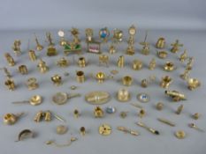 Tub of doll's house miniature brassware