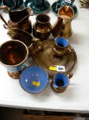 Selection of vintage copper lustre ware