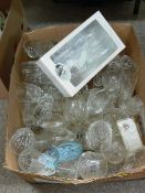 Quantity of cut and other drinking glassware etc