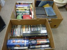 Three boxes of mixed books including Dickens, large parcel of science fiction including Star Trek