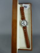 Gems chronograph gent's wristwatch having luminous hands and baton markers, mother of pearl