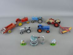Diecast tractors and trailers by Dinky, Corgi etc and a Corgi model set for Wallace & Gromit