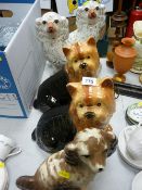 Two pairs of Staffs dogs and another similar