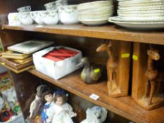 Parcel of picture frames, large quantity of long candles, treen ware