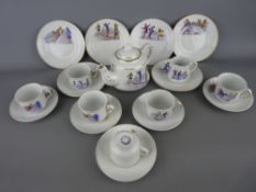Early 20th Century child's nineteen piece teaset including teapot depicting youngsters having fun in