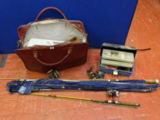 Bag of fishing equipment, rods, reels etc