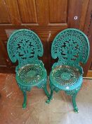 Pair of metal cast vintage garden chairs