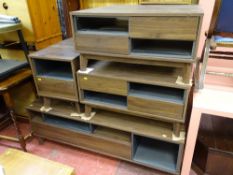 Quantity (six) contemporary modern home entertainment units