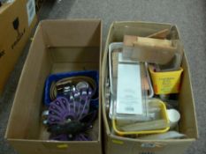 Two small boxes of hobby sundries and polishes etc