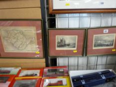 Two framed coloured engravings - 1. the harbour at Holyhead and 2. Eagle Tower, Caernarfon Castle,