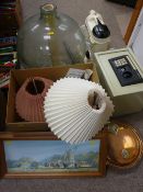 Very large parcel of mixed items including paintings, vintage Kenwood type mixer, safe, long handled