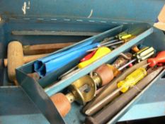 Metal toolbox and contents