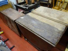 Parcel of three vintage/distressed gate leg drop leaf tables
