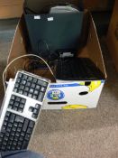 Home Office paper shredder and two computer keyboards