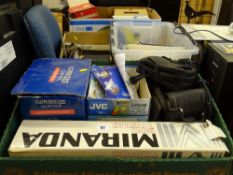 Four boxes of various camera equipment and accessories etc