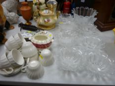 Large parcel of mixed porcelain, trifle dishes, serving bowl, musical jug etc
