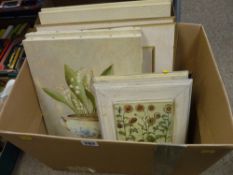 Box of furnishing prints - still life etc