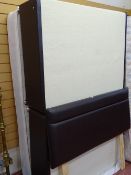 Small leather effect double divan bed with mattress and headboard